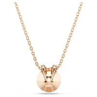 Bella V pendant, Round cut, White, Rose gold-tone plated by SWAROVSKI