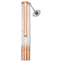 Crystalline ballpoint pen, Evil eye, Rose gold tone, Rose gold-tone plated by SWAROVSKI