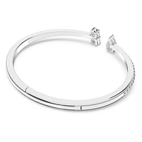 Mesmera Attract cuff, Mixed cuts, White, Rhodium plated by SWAROVSKI