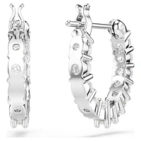 Vittore hoop earrings, Round cut, White, Rhodium plated by SWAROVSKI