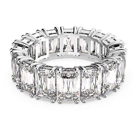 Vittore ring, Rectangular cut, White, Rhodium plated by SWAROVSKI