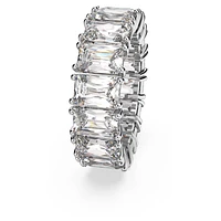 Vittore ring, Rectangular cut, White, Rhodium plated by SWAROVSKI