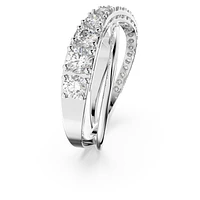 Twist ring, Round cut, White, Rhodium plated by SWAROVSKI