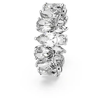 Vittore ring, Drop cut, White, Rhodium plated by SWAROVSKI