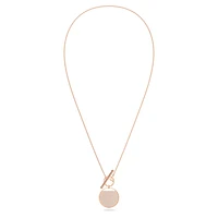 Ginger T Bar necklace, White, Rose gold-tone plated by SWAROVSKI