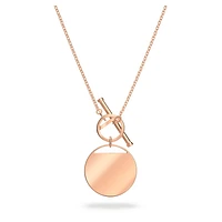 Ginger T Bar necklace, White, Rose gold-tone plated by SWAROVSKI