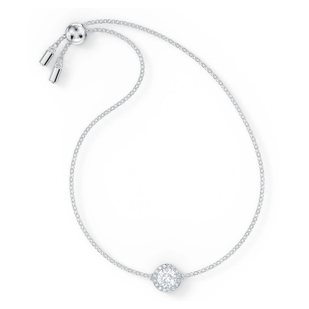 Una Angelic bracelet, Mixed round cuts, White, Rhodium plated by SWAROVSKI