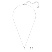 Attract set, Pear cut, White, Rhodium plated by SWAROVSKI