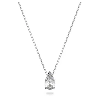 Attract set, Pear cut, White, Rhodium plated by SWAROVSKI