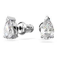 Attract set, Pear cut, White, Rhodium plated by SWAROVSKI