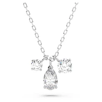 Attract pendant, Mixed cuts, Cluster, White, Rhodium plated by SWAROVSKI