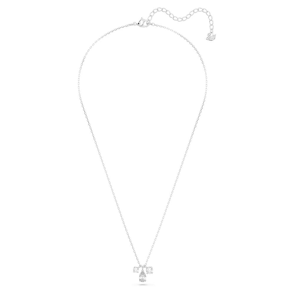 Attract pendant, Mixed cuts, Cluster, White, Rhodium plated by SWAROVSKI