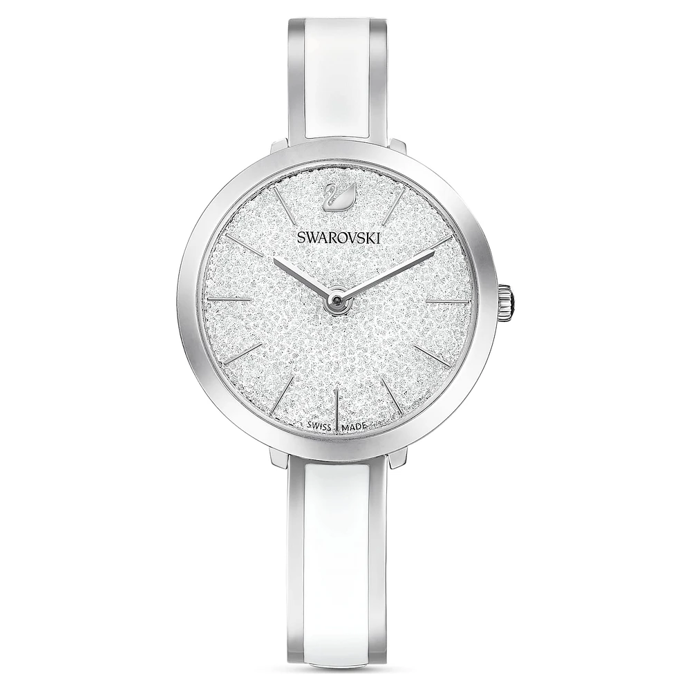 Crystalline Delight watch, Swiss Made, Metal bracelet, White, Stainless steel by SWAROVSKI