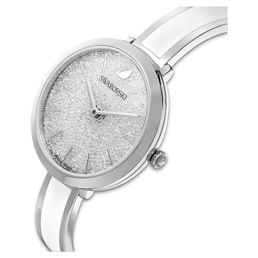 Crystalline Delight watch, Swiss Made, Metal bracelet, White, Stainless steel by SWAROVSKI