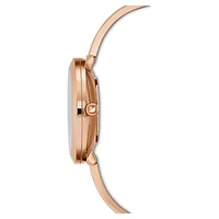 Crystalline delight watch, Swiss Made, Metal bracelet, White, Rose gold-tone finish by SWAROVSKI