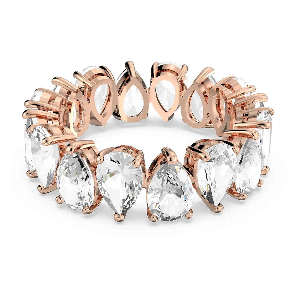 Vittore ring, Drop cut, White, Rose gold-tone plated by SWAROVSKI