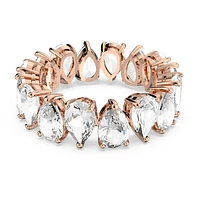 Vittore ring, Drop cut, White, Rose gold-tone plated by SWAROVSKI