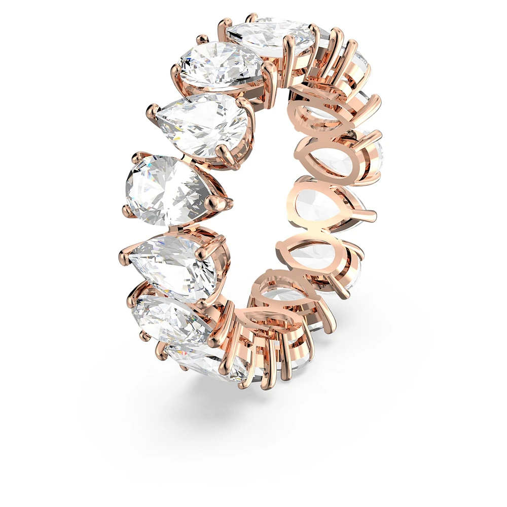 Vittore ring, Drop cut, White, Rose gold-tone plated by SWAROVSKI