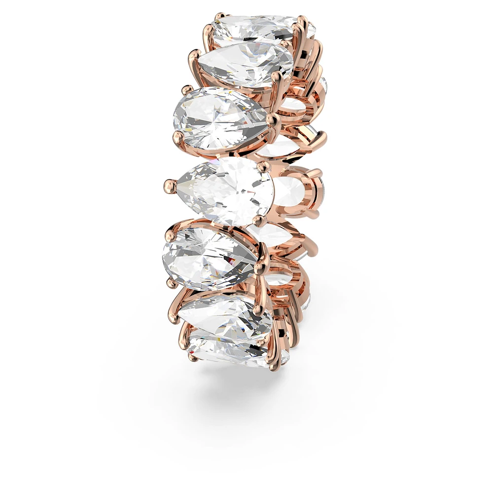 Vittore ring, Drop cut, White, Rose gold-tone plated by SWAROVSKI