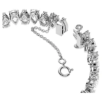 Millenia Tennis bracelet, Pear cut, White, Rhodium plated by SWAROVSKI