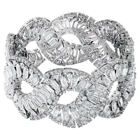 Hyperbola bracelet, Mixed cuts, Infinity, White, Rhodium plated by SWAROVSKI