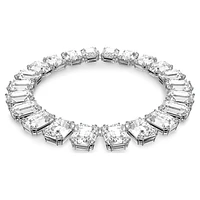 Millenia Tennis necklace, Oversized crystals, Octagon cut, White, Rhodium plated by SWAROVSKI
