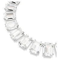 Millenia Tennis necklace, Oversized crystals, Octagon cut, White, Rhodium plated by SWAROVSKI