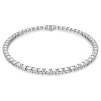 Millenia Tennis necklace, Square cut, White, Rhodium plated by SWAROVSKI