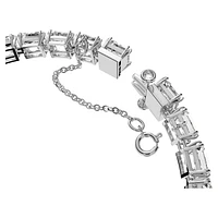 Millenia bracelet, Square cut, Small, White, Rhodium plated by SWAROVSKI