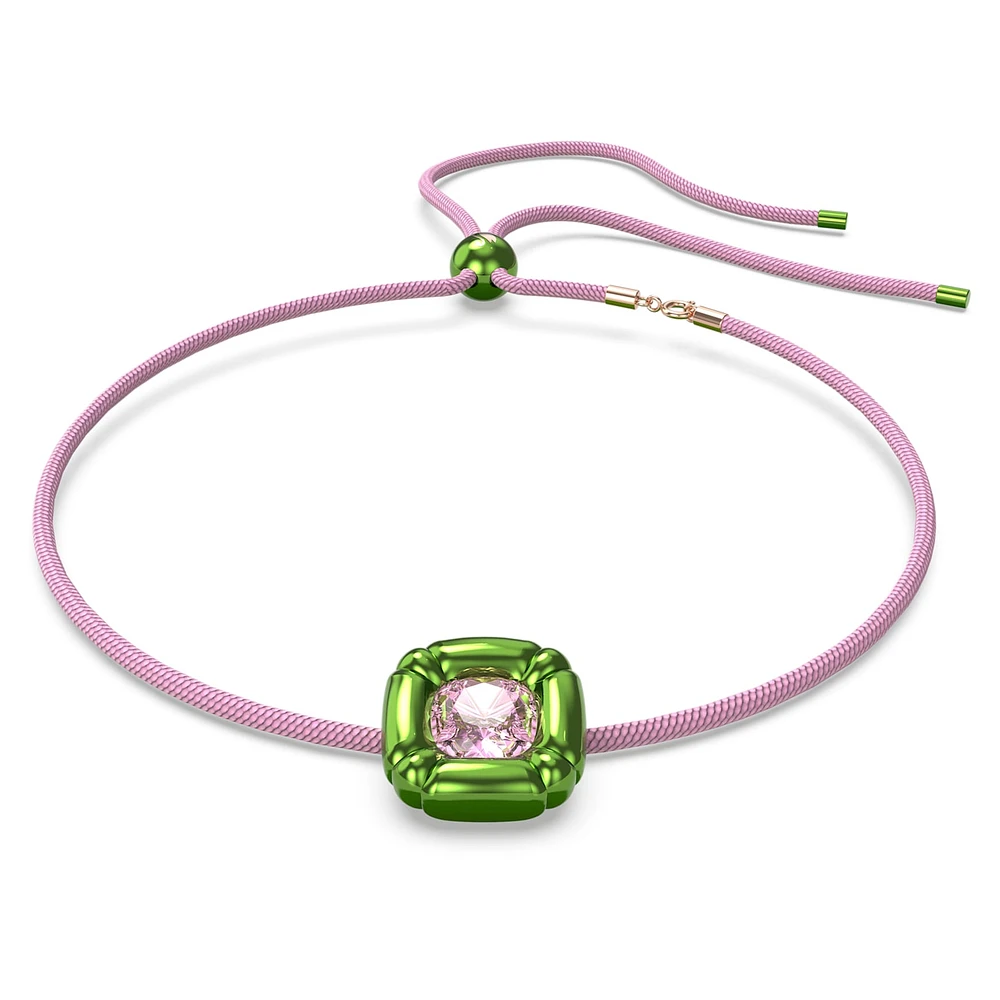Dulcis necklace, Cushion cut, Green by SWAROVSKI