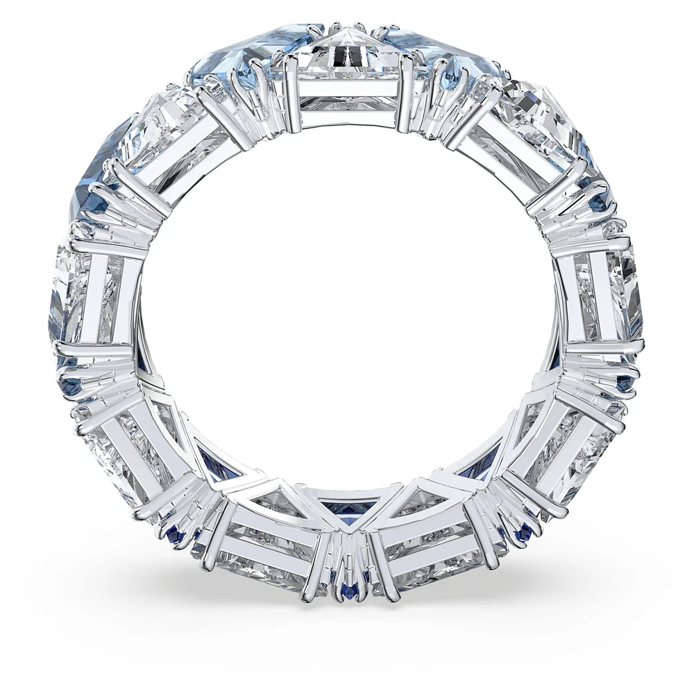 Ortyx cocktail ring, Triangle cut, Blue, Rhodium plated by SWAROVSKI