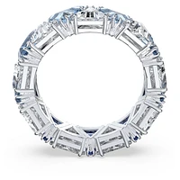 Ortyx cocktail ring, Triangle cut, Blue, Rhodium plated by SWAROVSKI