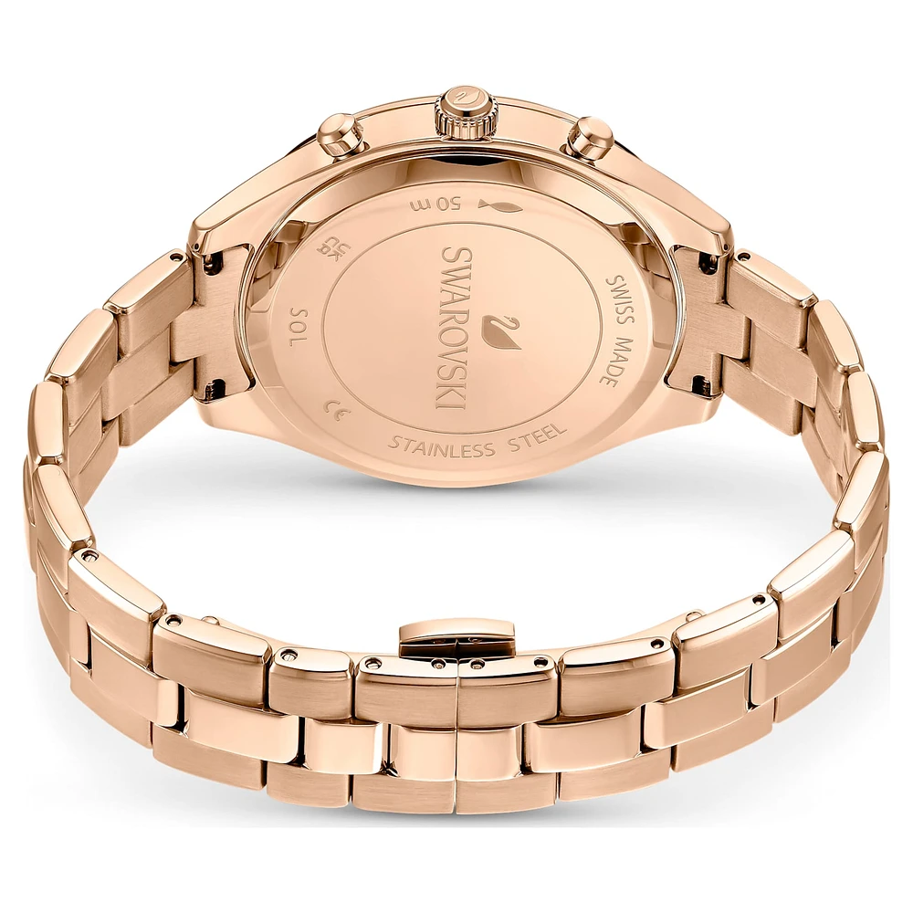Octea lux sport watch, Swiss Made, Metal bracelet, Rose gold tone, Rose gold-tone finish by SWAROVSKI