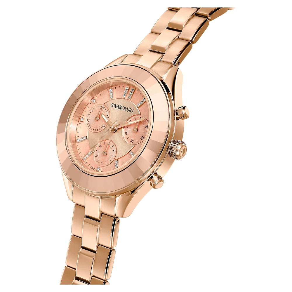 Octea lux sport watch, Swiss Made, Metal bracelet, Rose gold tone, Rose gold-tone finish by SWAROVSKI