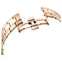Octea lux sport watch, Swiss Made, Metal bracelet, Black, Rose gold-tone finish by SWAROVSKI