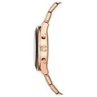 Octea lux sport watch, Swiss Made, Metal bracelet, Black, Rose gold-tone finish by SWAROVSKI