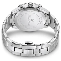 Octea lux sport watch, Swiss Made, Metal bracelet, Blue, Stainless steel by SWAROVSKI