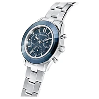 Octea lux sport watch, Swiss Made, Metal bracelet, Blue, Stainless steel by SWAROVSKI