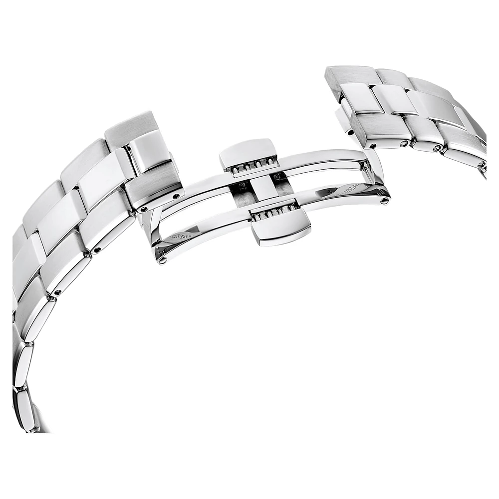 Octea lux sport watch, Swiss Made, Metal bracelet, Blue, Stainless steel by SWAROVSKI