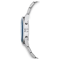 Octea lux sport watch, Swiss Made, Metal bracelet, Blue, Stainless steel by SWAROVSKI