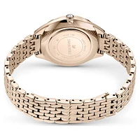 Attract watch, Swiss Made, Pavé, Crystal bracelet, Gold tone, Champagne gold-tone finish by SWAROVSKI