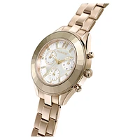 Octea lux sport watch, Swiss Made, Metal bracelet, Gold tone, Champagne gold-tone finish by SWAROVSKI