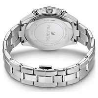 Octea lux sport watch, Swiss Made, Metal bracelet, Black, Stainless steel by SWAROVSKI