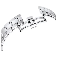 Octea lux sport watch, Swiss Made, Metal bracelet, Black, Stainless steel by SWAROVSKI