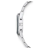 Octea lux sport watch, Swiss Made, Metal bracelet, Black, Stainless steel by SWAROVSKI
