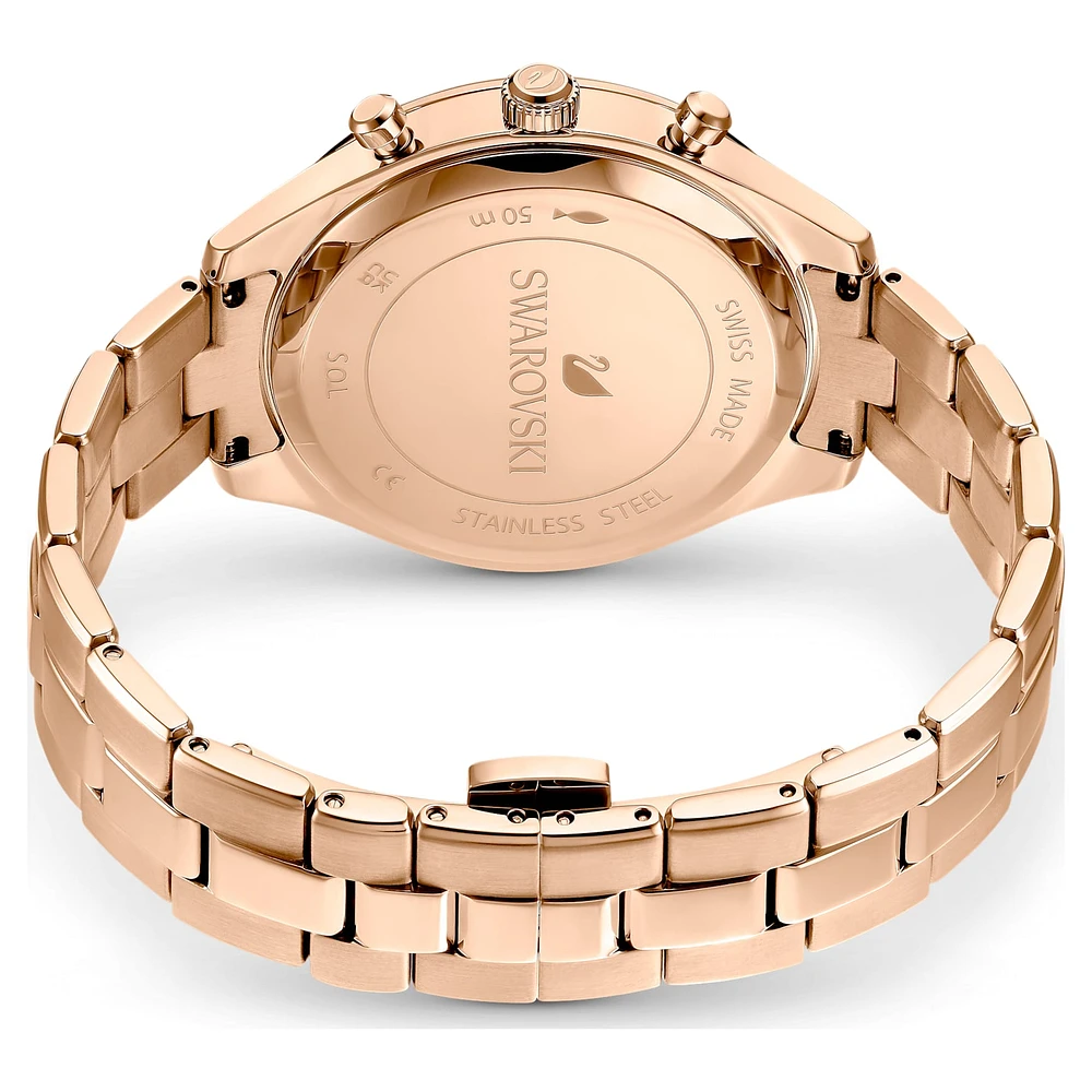 Octea lux sport watch, Swiss Made, Metal bracelet, Rose gold tone, Rose gold-tone finish by SWAROVSKI