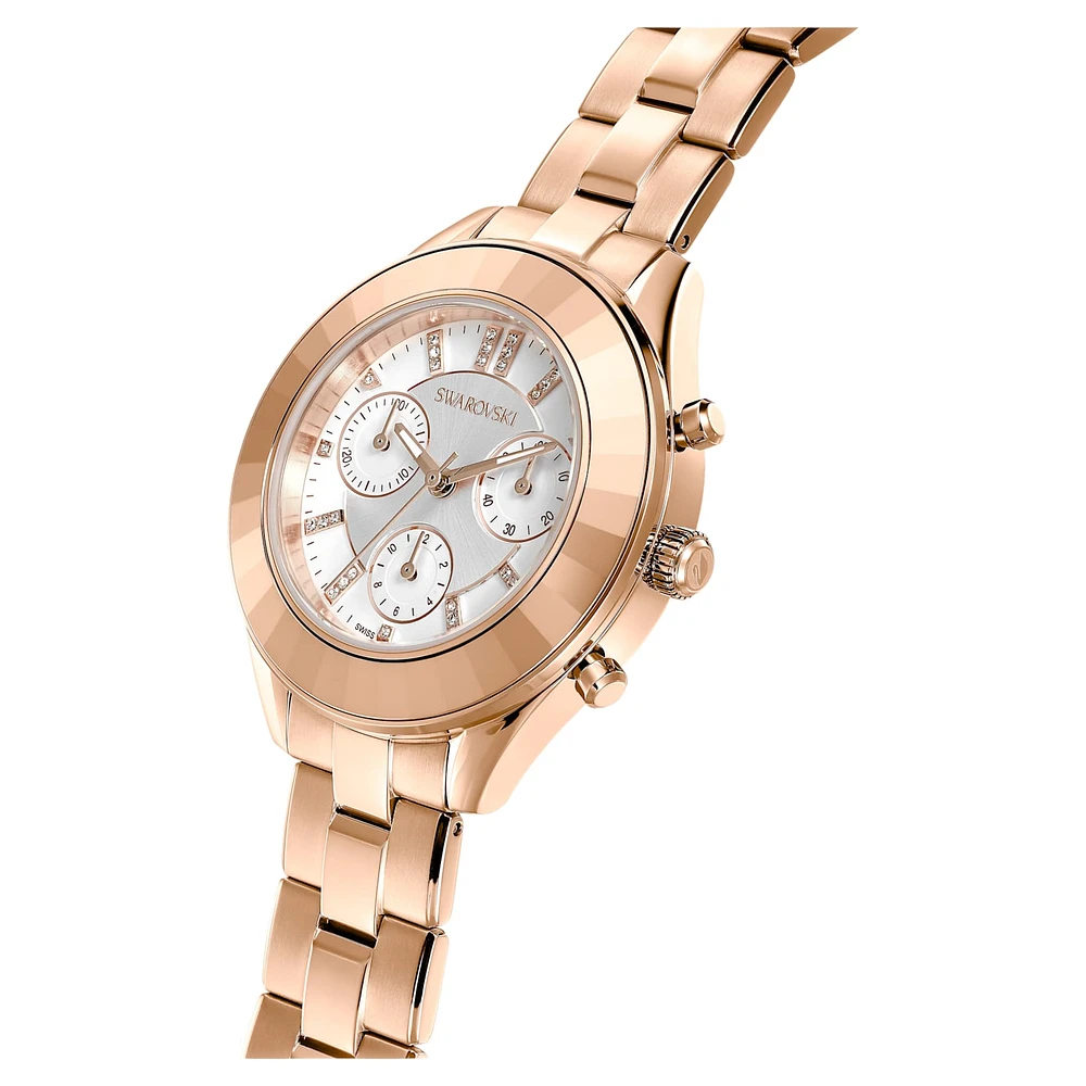 Octea lux sport watch, Swiss Made, Metal bracelet, Rose gold tone, Rose gold-tone finish by SWAROVSKI