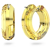 Lucent hoop earrings, Statement, Round shape, Yellow by SWAROVSKI