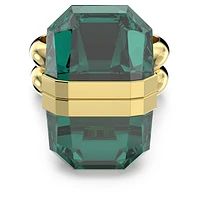 Lucent ring, Magnetic closure, Green, Gold-tone plated by SWAROVSKI