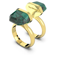 Lucent ring, Magnetic closure, Green, Gold-tone plated by SWAROVSKI